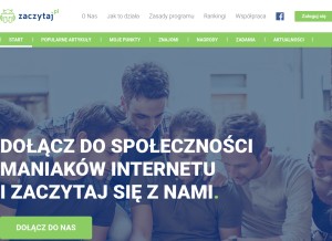 How zaczytaj.pl looks like on a tablet such as an iPad.