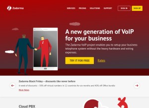 How zadarma.com looks like on a tablet such as an iPad.