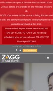 How zaggphonerepair.com looks like on a mobile device such as an iPhone.