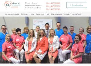 How zahnarzt-in-ungarn.ch looks like on a tablet such as an iPad.