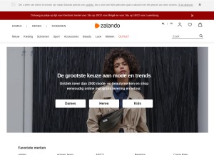 How zalando.be looks like on a tablet such as an iPad.