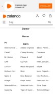 How zalando.dk looks like on a mobile device such as an iPhone.