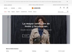 How zalando.es looks like on a tablet such as an iPad.
