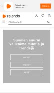 How zalando.fi looks like on a mobile device such as an iPhone.