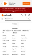 How zalando.fr looks like on a mobile device such as an iPhone.