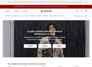 How zalando.fr looks like on a tablet such as an iPad.