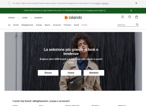 How zalando.it looks like on a tablet such as an iPad.