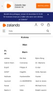 How zalando.se looks like on a mobile device such as an iPhone.