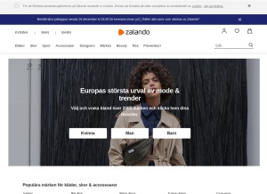 How zalando.se looks like on a tablet such as an iPad.