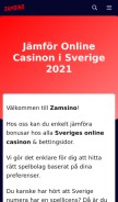 How zamsino.com looks like on a mobile device such as an iPhone.