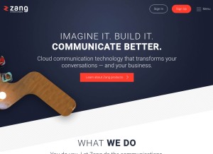 How zang.io looks like on a tablet such as an iPad.