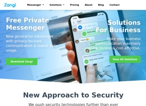 How zangi.com looks like on a tablet such as an iPad.