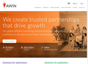 How zanox-affiliate.de looks like on a tablet such as an iPad.