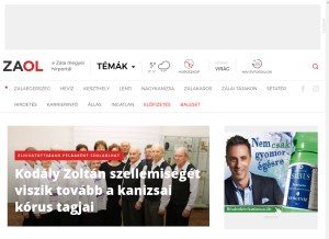 How zaol.hu looks like on a tablet such as an iPad.