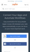 How zapier.com looks like on a mobile device such as an iPhone.