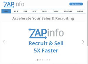 How zapinfo.io looks like on a tablet such as an iPad.