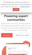 How zapnito.com looks like on a mobile device such as an iPhone.