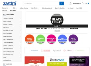 How zasttra.com looks like on a tablet such as an iPad.