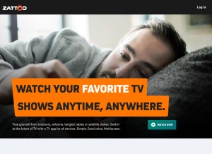 How zattoo.com looks like on a tablet such as an iPad.