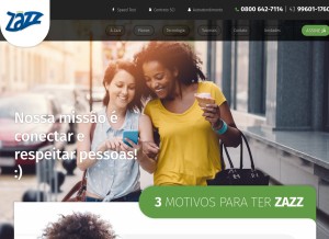 How zazzinternet.com looks like on a tablet such as an iPad.