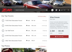 How zcar.com looks like on a tablet such as an iPad.
