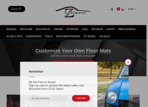 How zcardepot.com looks like on a tablet such as an iPad.