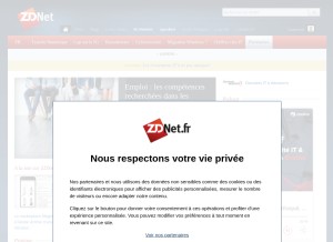 How zdnet.fr looks like on a tablet such as an iPad.