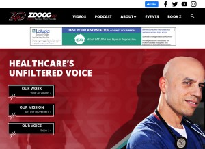 How zdoggmd.com looks like on a tablet such as an iPad.