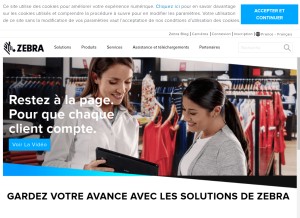 How zebra.com looks like on a tablet such as an iPad.