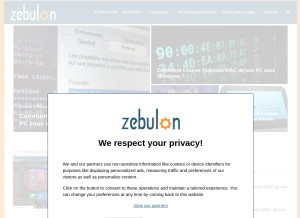 How zebulon.fr looks like on a tablet such as an iPad.