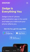 How zedge.me looks like on a mobile device such as an iPhone.