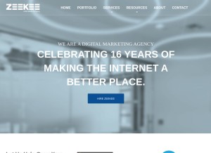 How zeekee.com looks like on a tablet such as an iPad.