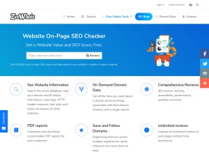 How zeewhois.com looks like on a tablet such as an iPad.
