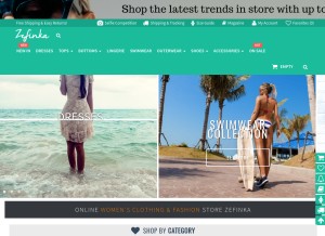 How zefinka.com looks like on a tablet such as an iPad.