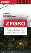 How zegro.nl looks like on a mobile device such as an iPhone.