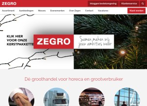How zegro.nl looks like on a tablet such as an iPad.