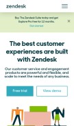 How zendesk.com looks like on a mobile device such as an iPhone.