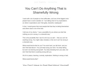 How zenhabits.net looks like on a tablet such as an iPad.