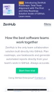 How zenhub.io looks like on a mobile device such as an iPhone.