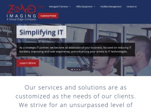 How zenoimaging.com looks like on a tablet such as an iPad.