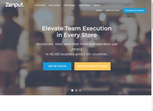 How zenput.com looks like on a tablet such as an iPad.