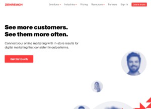 How zenreach.com looks like on a tablet such as an iPad.