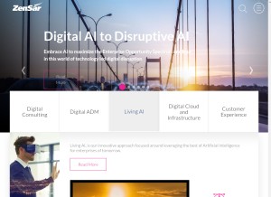 How zensar.com looks like on a tablet such as an iPad.
