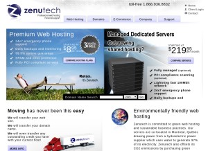 How zenutech.com looks like on a tablet such as an iPad.