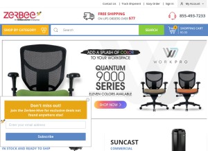 How zerbee.com looks like on a tablet such as an iPad.