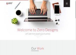 How zerodesigns.in looks like on a tablet such as an iPad.