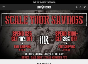 How zerofoxtrot.com looks like on a tablet such as an iPad.