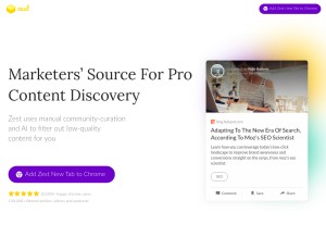 How zest.is looks like on a tablet such as an iPad.