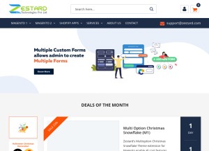 How zestardshop.com looks like on a tablet such as an iPad.