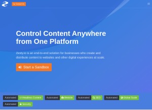 How zestyio.com looks like on a tablet such as an iPad.